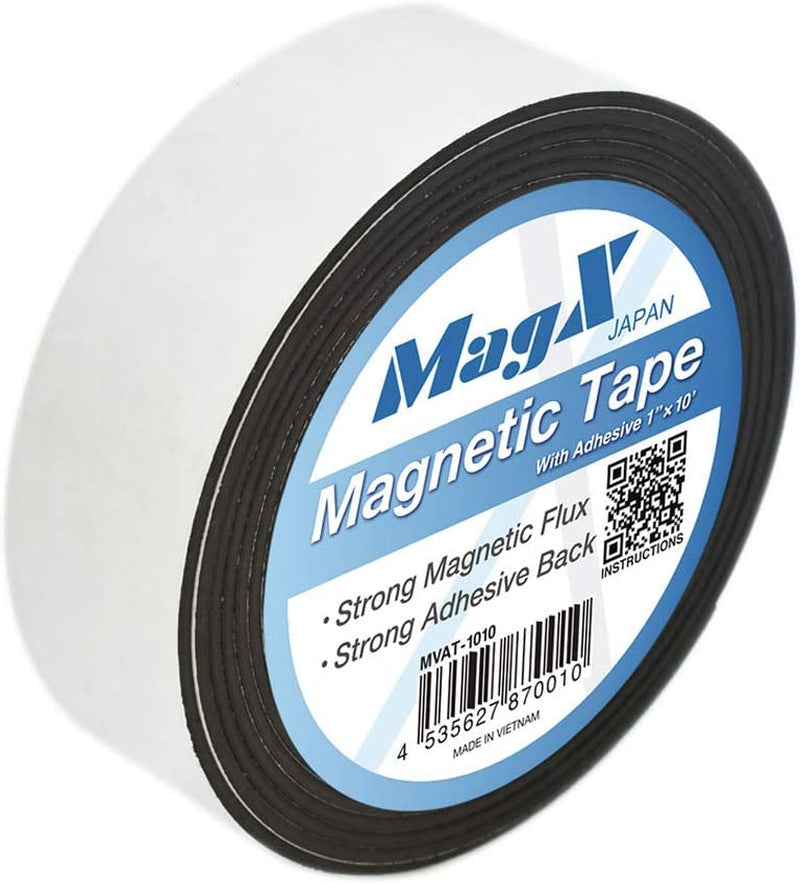 secretgreen.com.au, Magnetic Tape with Adhesive 25 Mm × 3 M(1"X10'), Ultra Thick 1.5 Mm(60 Mil), Magnetic Strip with Self Adhesive, Flexible Magnetic Roll Tape, Peel and Stick, Anisotropic Strong Magnets, Stationery, Office Supply