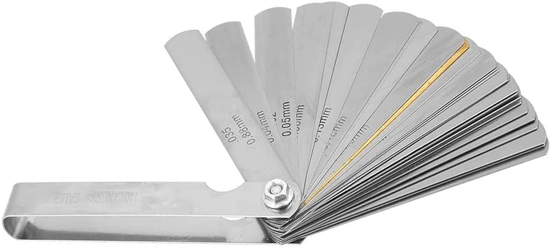 secretgreen.com.au, Manganese Steel Feeler Gauge, Metric/Imperial for Measuring Gap Width and Thickness (0.04-0.88 Mm, 32 Blades)